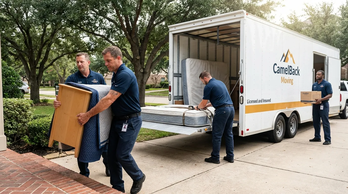 Crew loading residential truck for cross-state move from Fort Loramie, OH