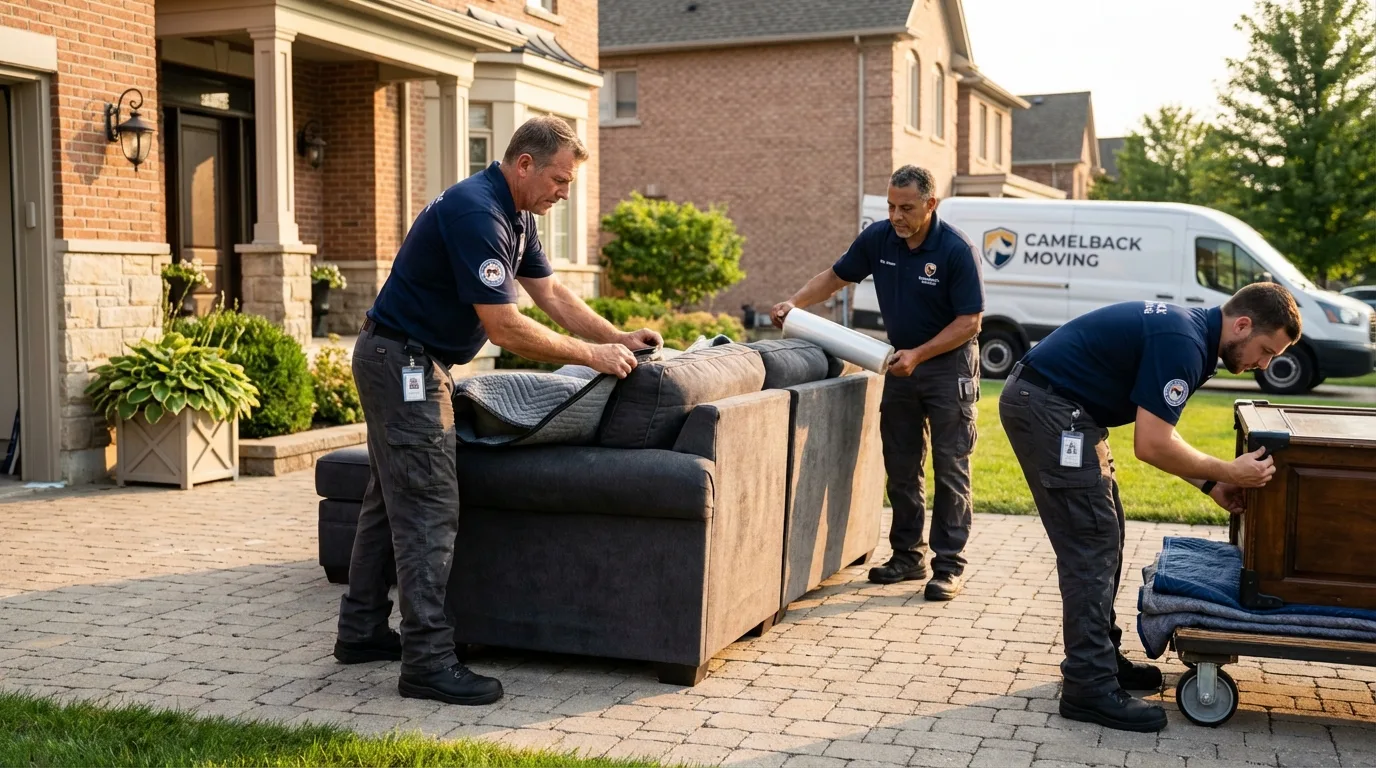 Large estate moving crew wrapping furniture in Fort Loramie, OH