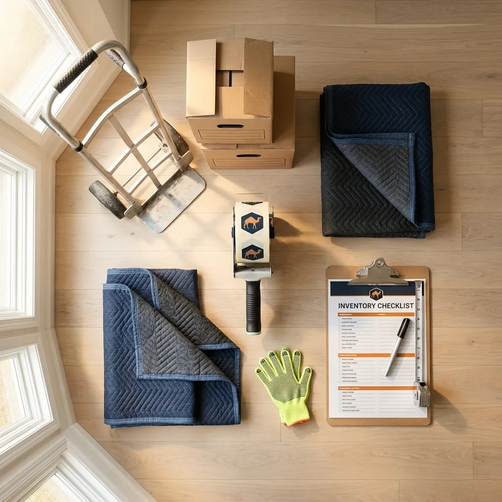 Professional moving supplies and packing materials layout for Fort Loramie residential relocations