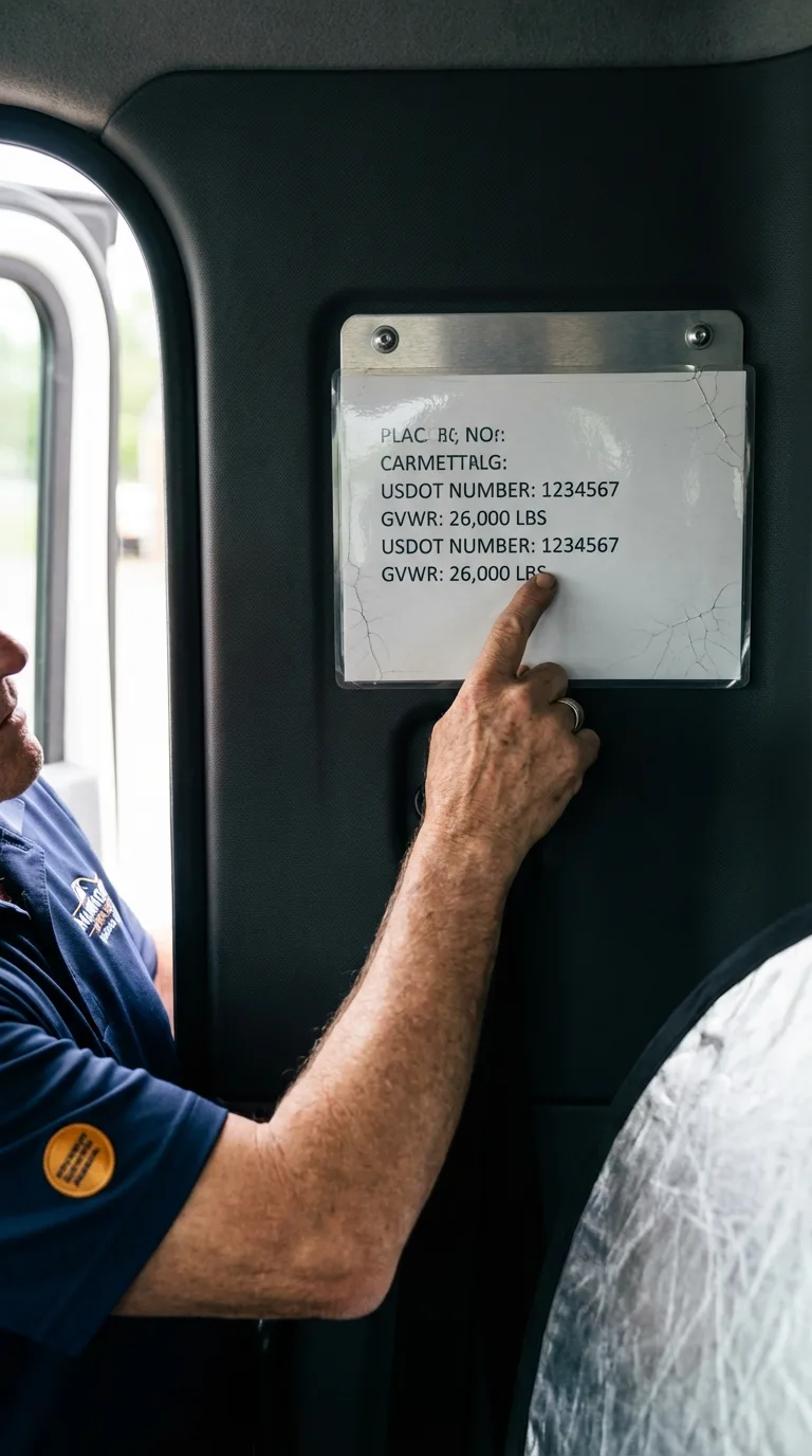USDOT licensing placard verification in Fort Loramie